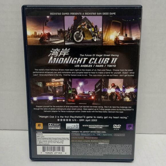 PS2 Midnight Club II Sony PlayStation 2 Game Complete w/Disc, Manual & Case - Picture 2 of 3